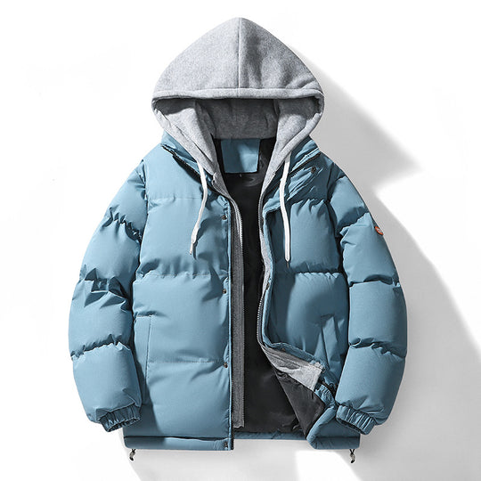Gefütterte Kapuzenjacke für Herren, im Lagen-Look