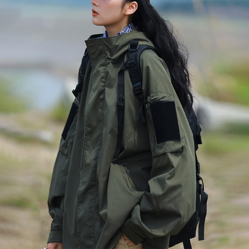 Übergroße Jacke Mit Reißverschluss
