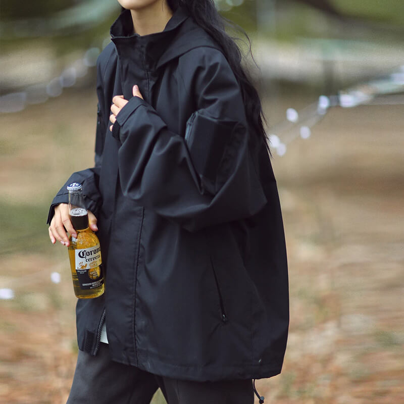 Übergroße Jacke Mit Reißverschluss