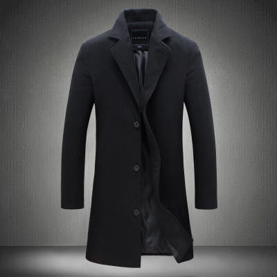 Herren schlanker Kurzmantel mit Stehkragen und eleganter Knopfleiste Nord Taschen