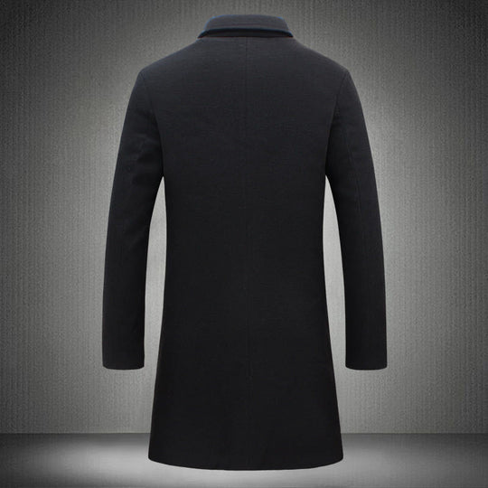 Herren schlanker Kurzmantel mit Stehkragen und eleganter Knopfleiste Nord Taschen