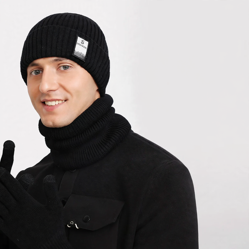 Herren Strickmütze, gefüttert, winddicht, für den Winter