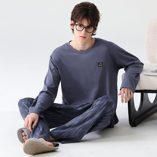 Herren-Pyjama-Set aus 100% Baumwolle, kariert