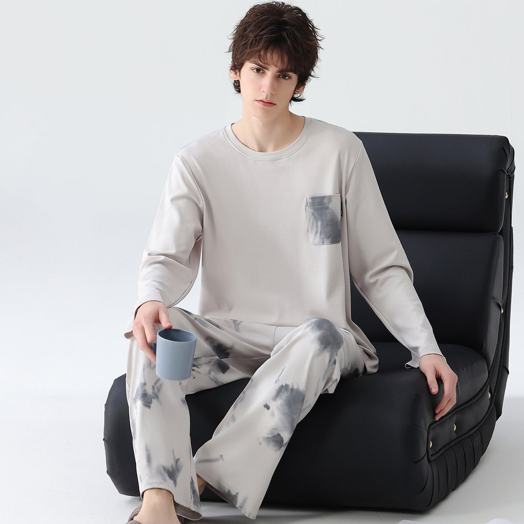 Herren-Pyjama-Set aus 100% Baumwolle, kariert
