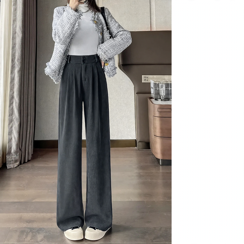 Damen-Cordhose, gefüttert, gerader Schnitt