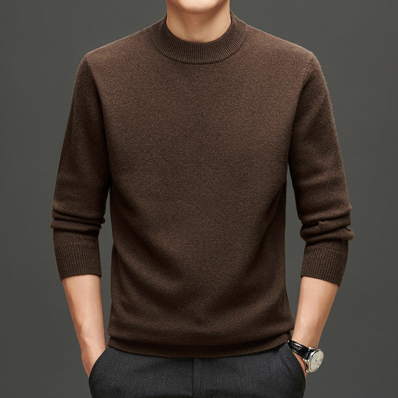 Herren-Kaschmirpullover mit Stehkragen, 400g