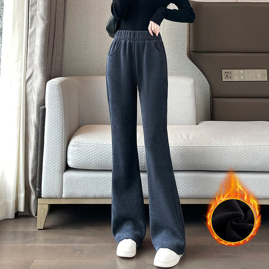 Damen Cordhose mit Schlag, gefüttert, Herbst und Winter