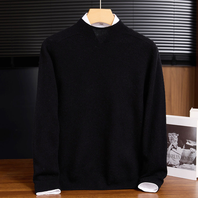 Herren-Strickpullover aus Wolle, Stehkragen