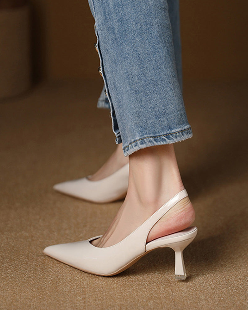 Einfarbige, Temperamentvolle High Heels mit Spitzer Zehenpartie
