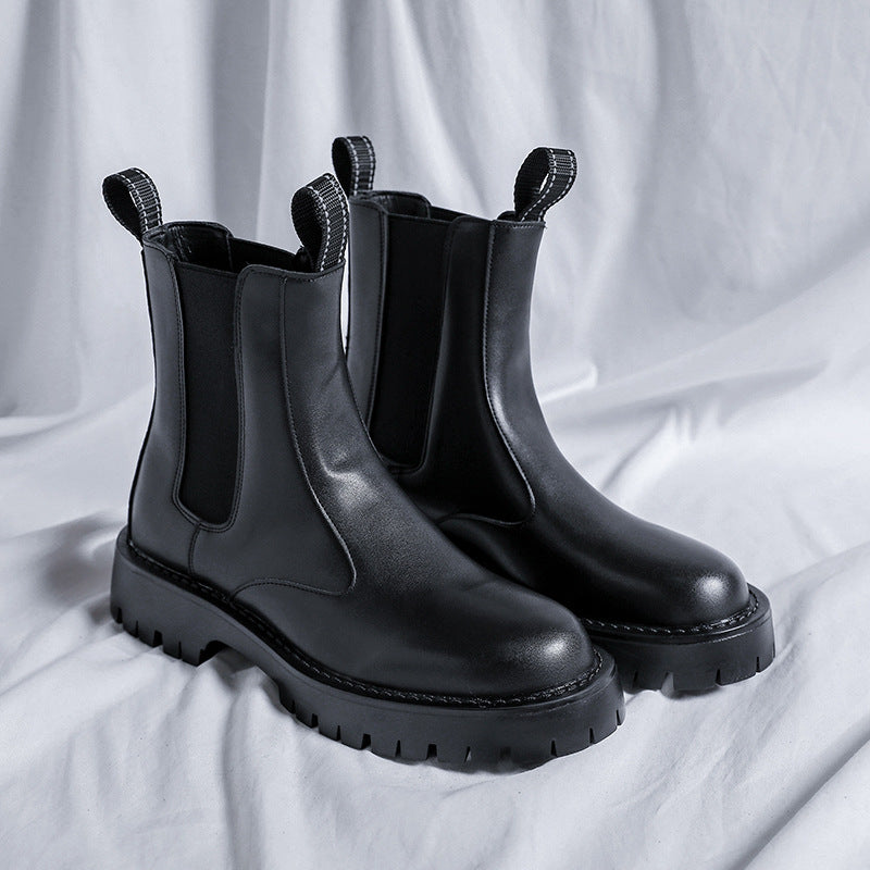 Herren-Chelsea-Stiefel, knöchelhoch, mit Absatz