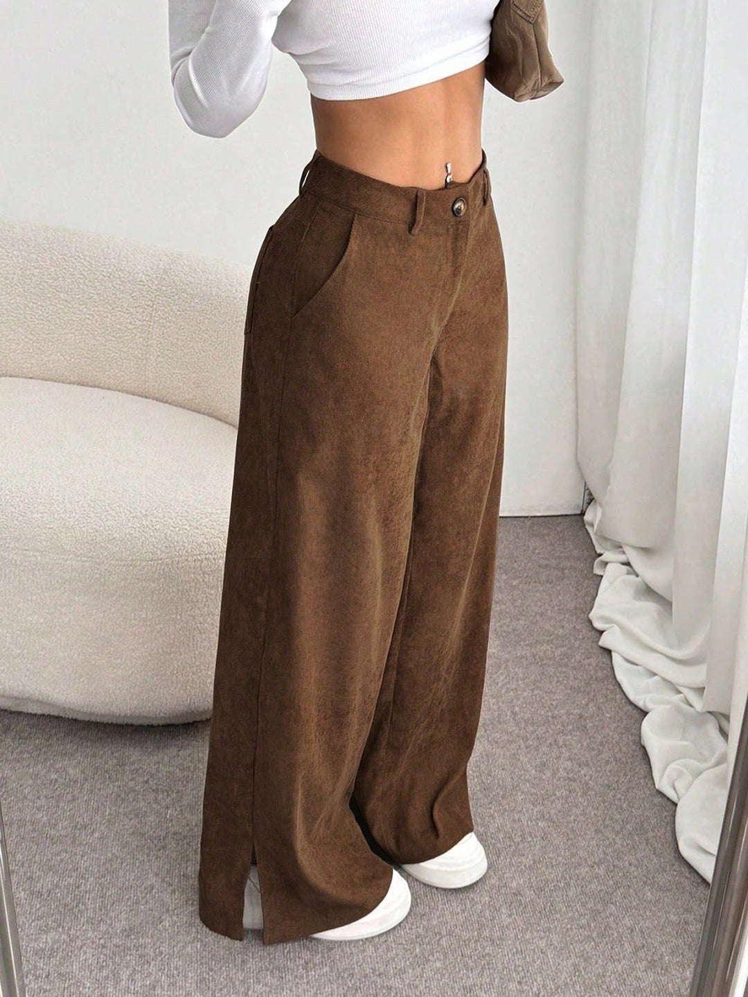Retro Cord-Hose mit geradem Bein