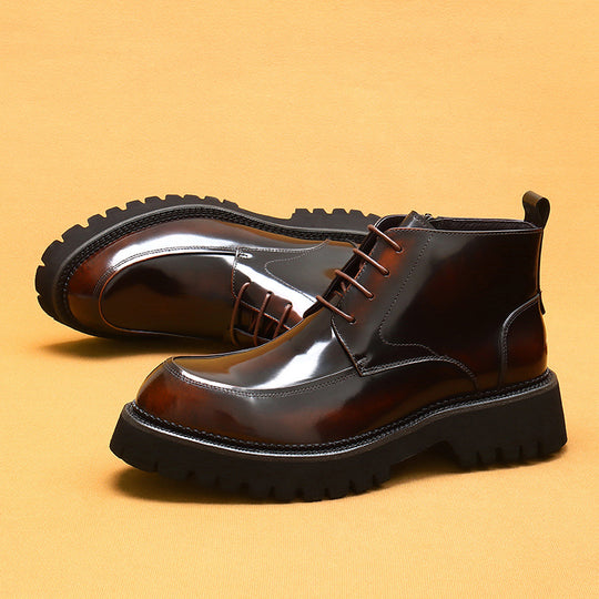 Herren-Lederstiefel mit Reißverschluss