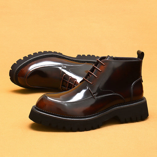 Herren-Lederstiefel mit Reißverschluss