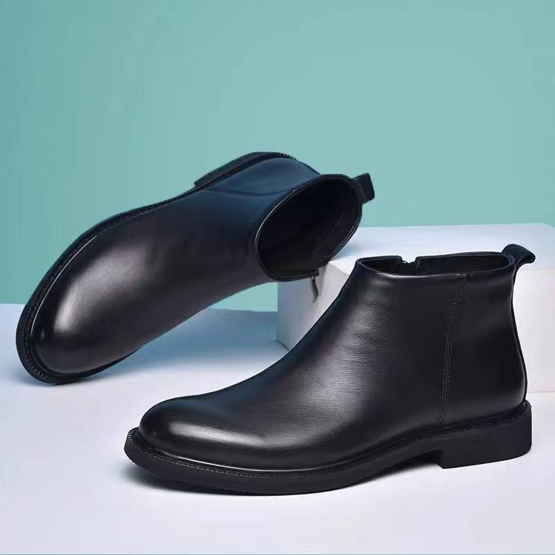 Herren-Chelsea-Stiefel, PU-Leder, rutschfest, gefüttert