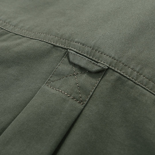 Herren Langarm-Canvas-Hemd im Utility‑Stil mit Brusttaschen und Stehkragen Nord Taschen