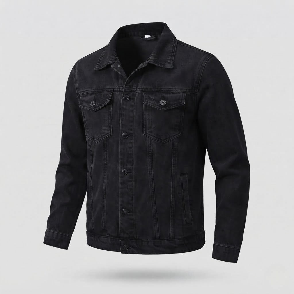 Herren Denimjacke im Vintage-Trucker-Cut mit Stonewash‑Effekt und Brusttaschen Nord Taschen