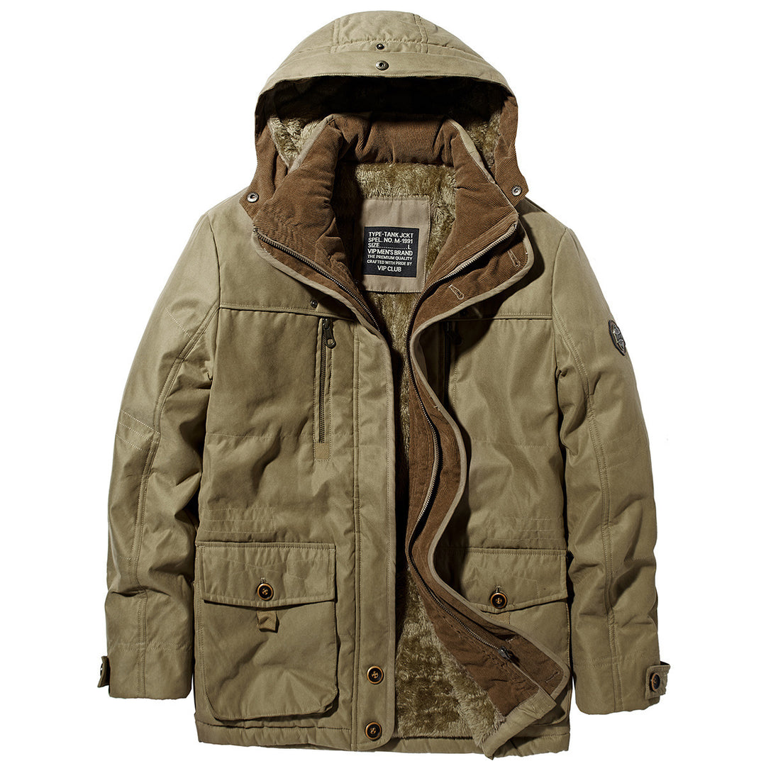 Herren Wetterfeste Parka mit Fleecefutter Nord Taschen