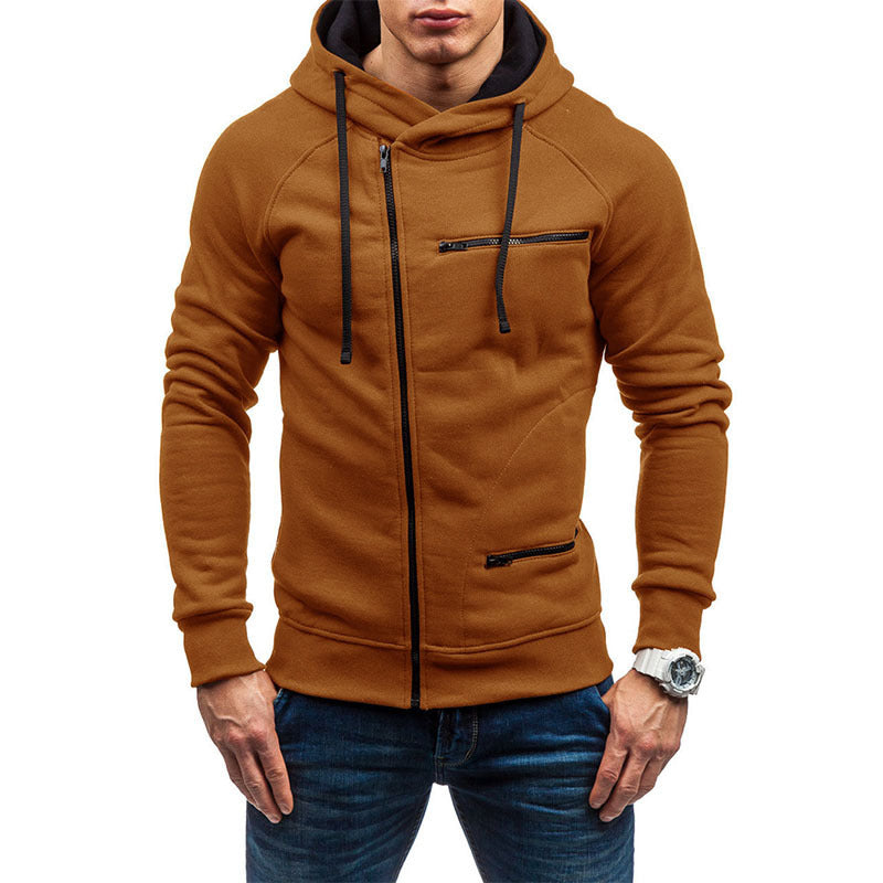 Herren Kapuzenjacke mit asymmetrischem Reißverschluss und mehreren Reißverschlusstaschen Nord Taschen