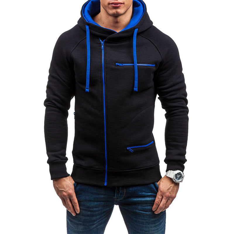 Herren Kapuzenjacke mit asymmetrischem Reißverschluss und mehreren Reißverschlusstaschen Nord Taschen
