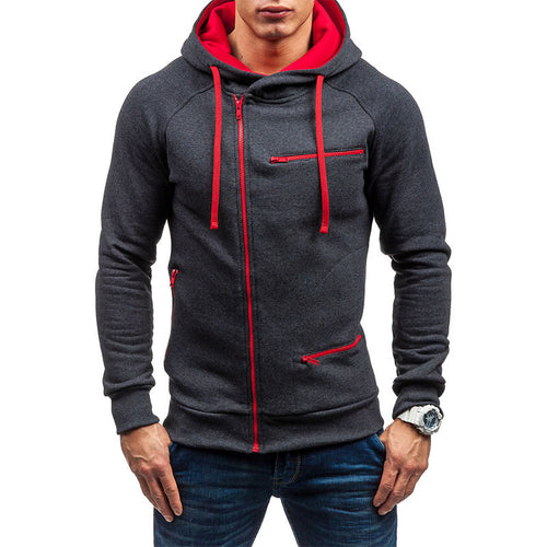 Herren Kapuzenjacke mit asymmetrischem Reißverschluss und mehreren Reißverschlusstaschen Nord Taschen