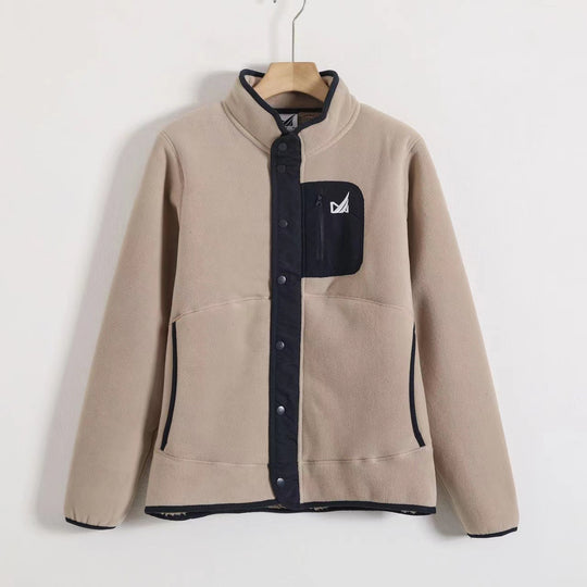 Unisex Teddyfleece-Jacke mit Stehkragen