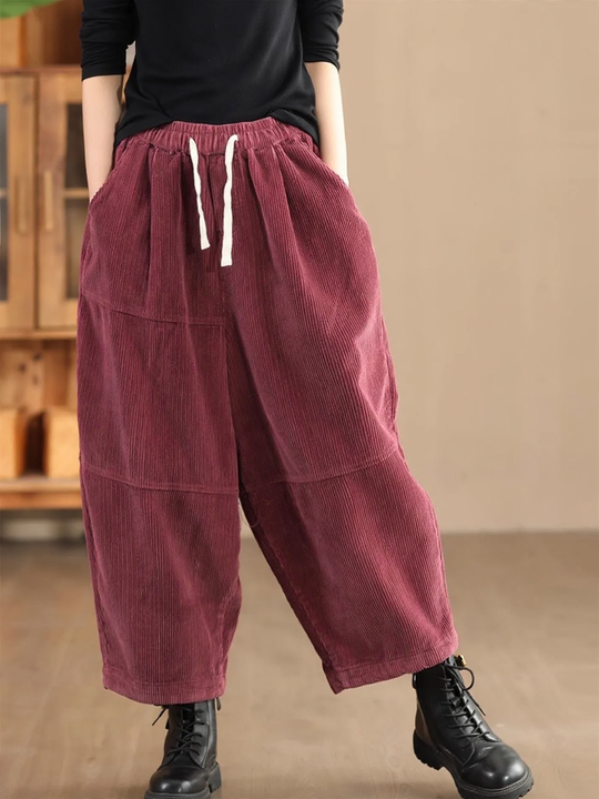 Vintage Kord-Haremshose mit Futter