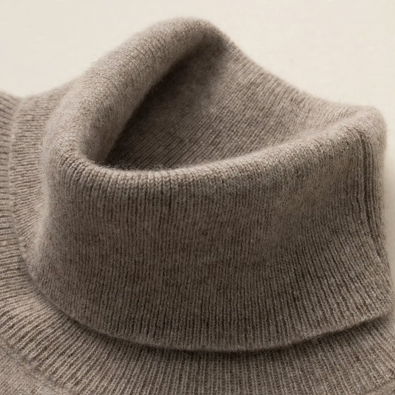 Damen-Rollkragenpullover aus reiner Wolle