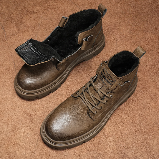 Gefütterte Retro-Stiefel, rutschfest