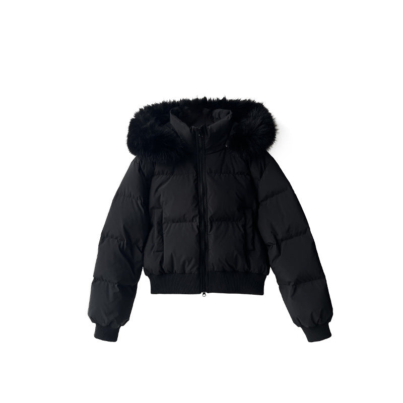 Kurze Daunenjacke für Damen, 90% weiße Entendaunen