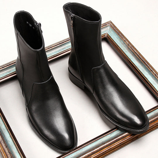 Herren-Lederstiefeletten, klassische Chelsea-Boots