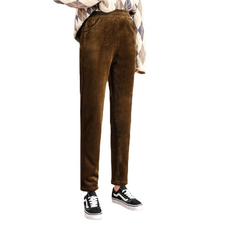 Damen-Cordhose, gefüttert, lässiger Schnitt