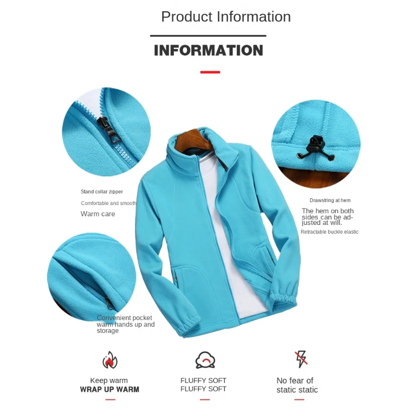 Fleecejacke Damen Reißverschluss-Fleece mit Stehkragen