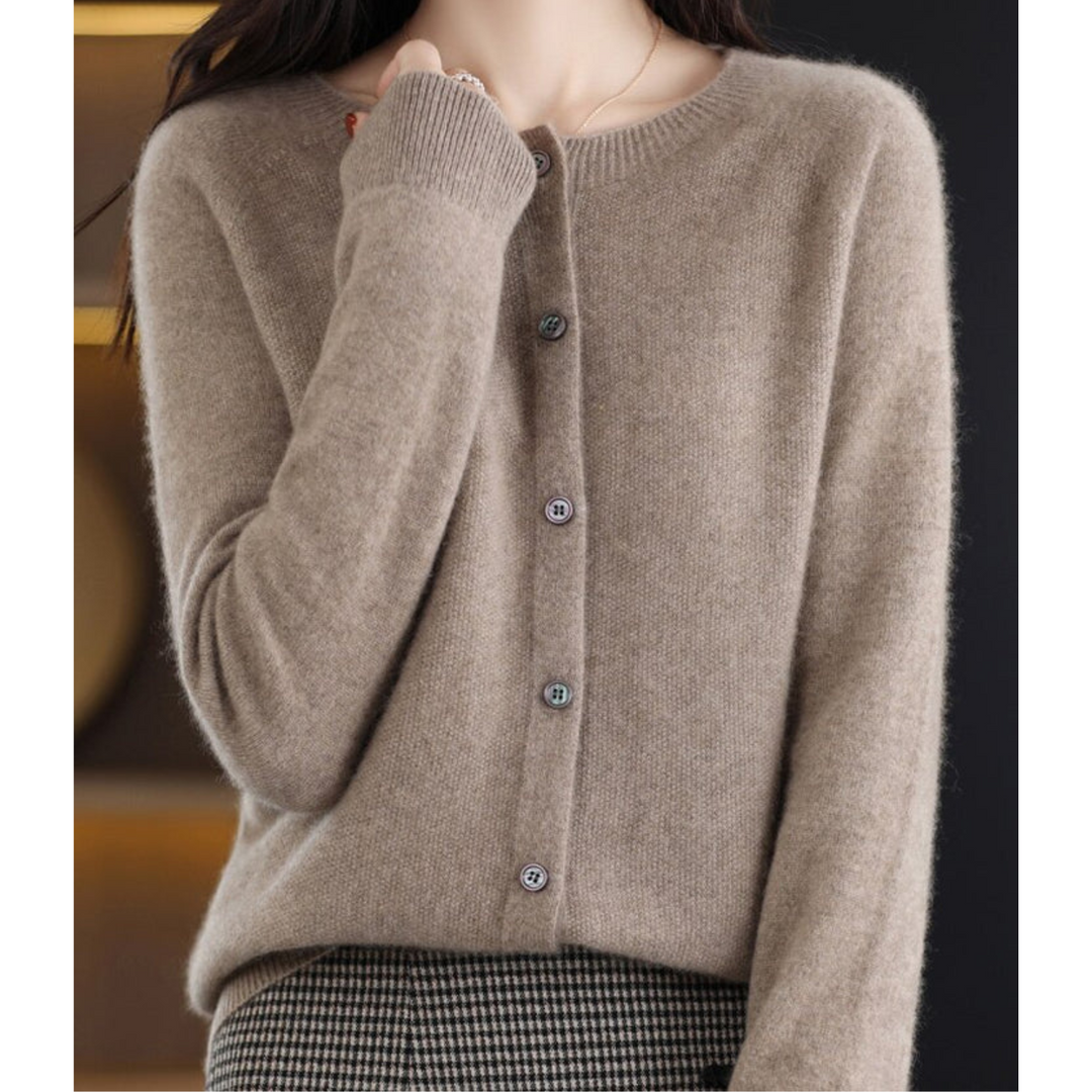 Damen Rundhals Cardigan Pullover