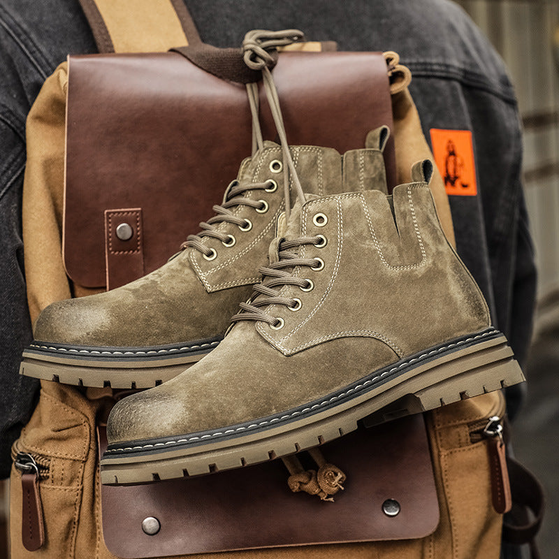 Modische Herren-Lederstiefel im Retro-Stil