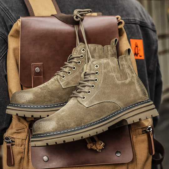 Modische Herren-Lederstiefel im Retro-Stil