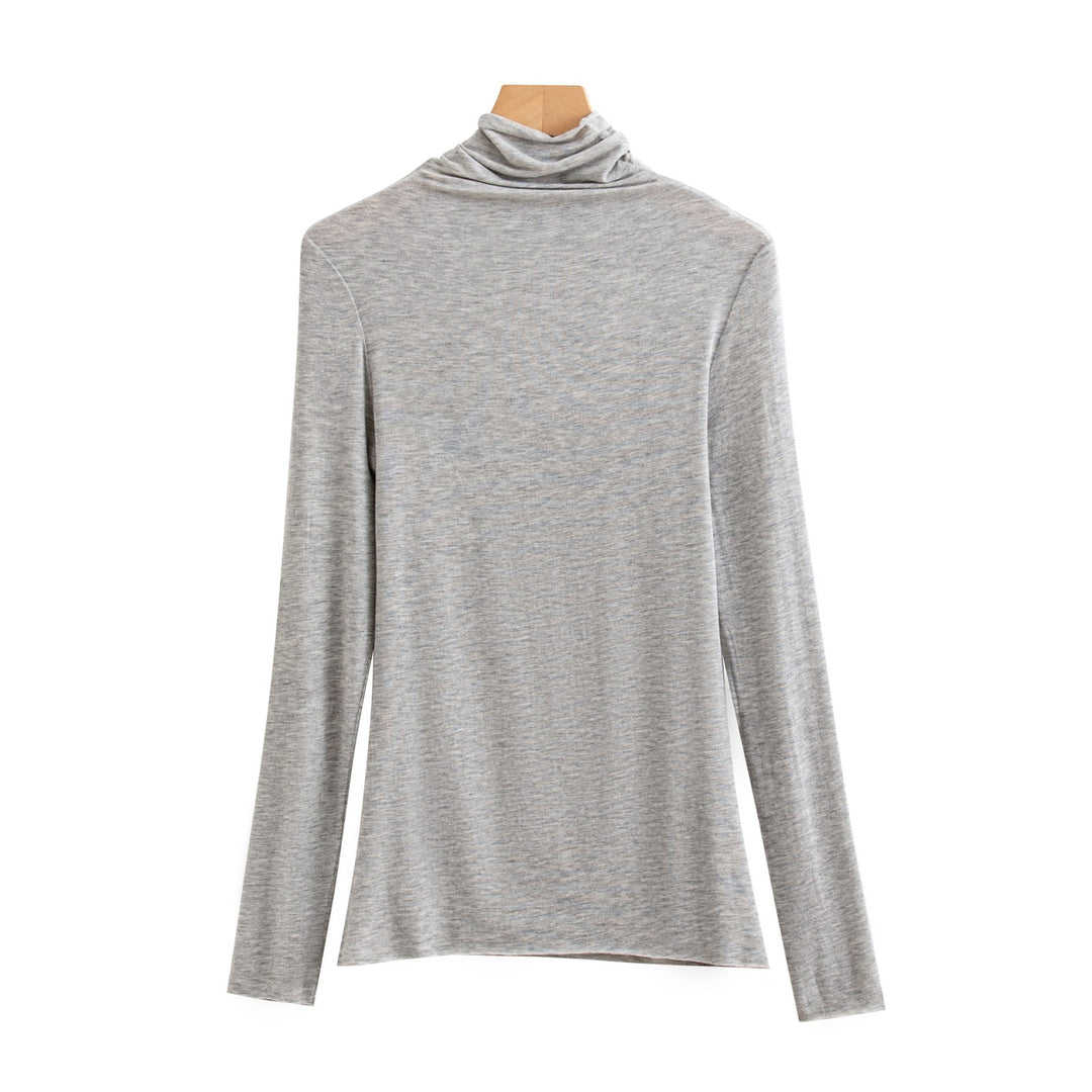 Damen-Langarmshirt mit Stehkragen, weich und bequem