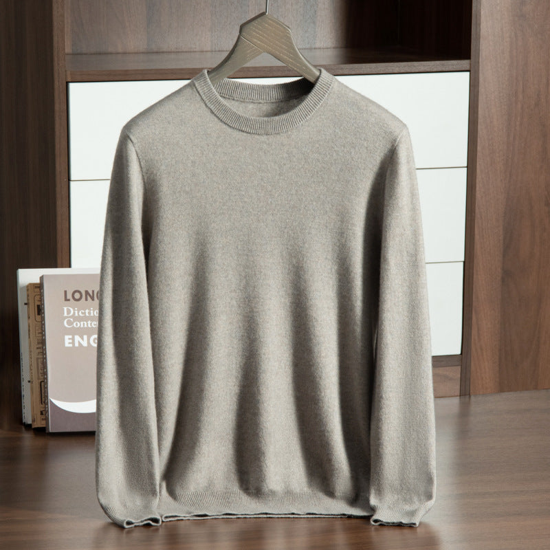 Herren-Wollpullover mit Stehkragen, locker und warm