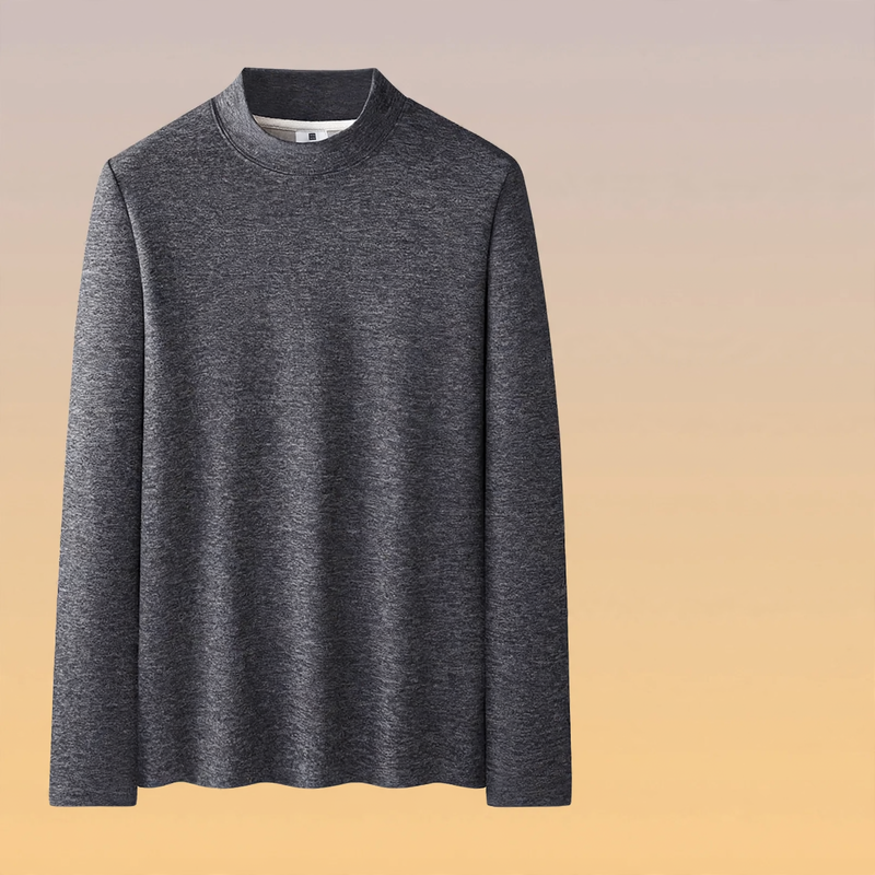 Herren-Langarm-Unterziehshirt mit Stehkragen