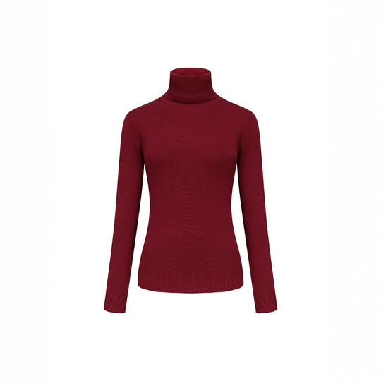 Damen-Rollkragenpullover, Strick, einfarbig