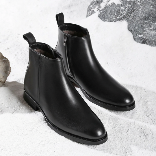 Gefütterte Herren-Chelsea-Boots aus Echtleder