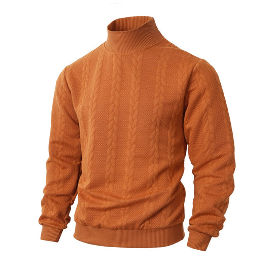 Herren-Strickpullover mit Stehkragen, atmungsaktiv