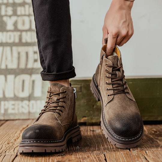 Herren-Stiefel mit Reißverschluss, Schweinsleder, gefüttert