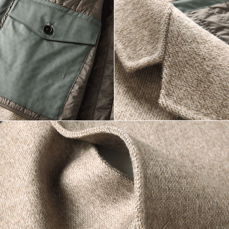 Herren ultraleichte Stepp-Innenjacke ohne Kragen mit vertikaler Steppung Nord Taschen