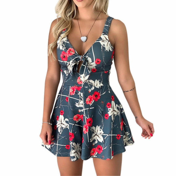 Hosenträger Brust Schleife Lace-Up Jumpsuit