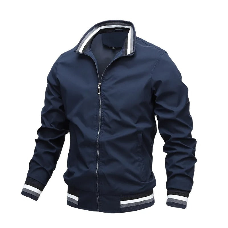 Sportliche Gestreifte Herren Mitteljahresjacke