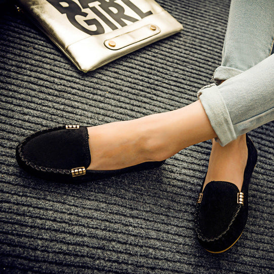 Damen Mokassin-Pantoletten mit schickem Metallic-Detail und weichem Obermaterial