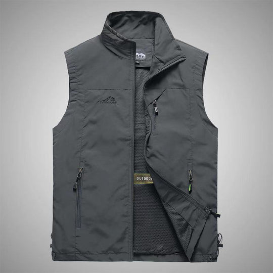 Herren Softshell-Outdoorweste mit atmungsaktivem Meshfutter, Reißverschlusstaschen und Stehkragen Nord Taschen