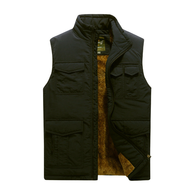 Herren Outdoor‑Utility‑Weste mit wärmendem Teddyplüschfutter und Mehrfachtaschen Nord Taschen
