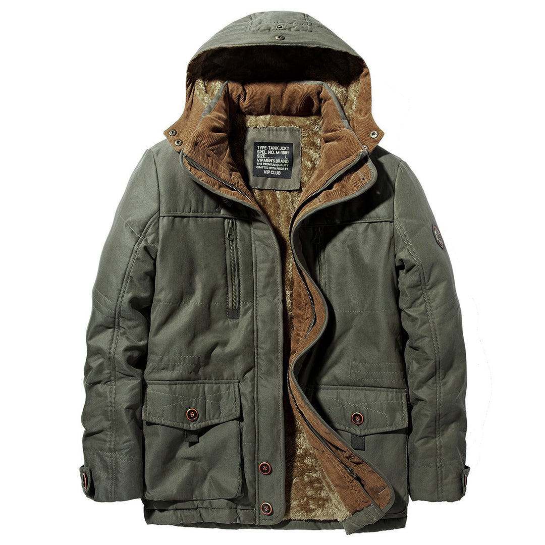 Herren Wetterfeste Parka mit Fleecefutter Nord Taschen