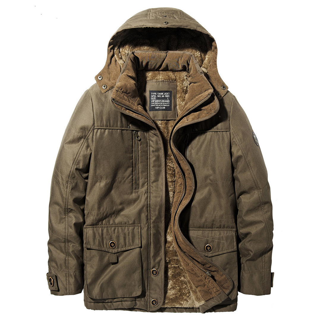 Herren Wetterfeste Parka mit Fleecefutter Nord Taschen